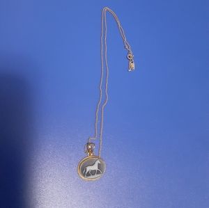 Gold cameo horse necklace
